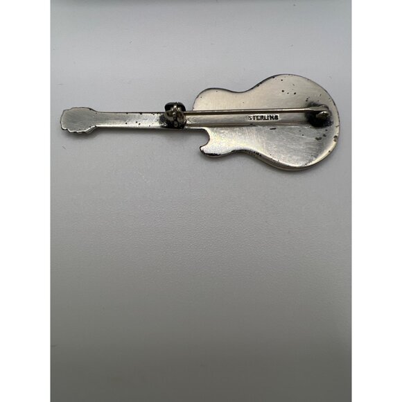 Hard Rock Cafe Sterling Silver Guitar Pin Brooch Nashville in Box - Picture 4 of 5